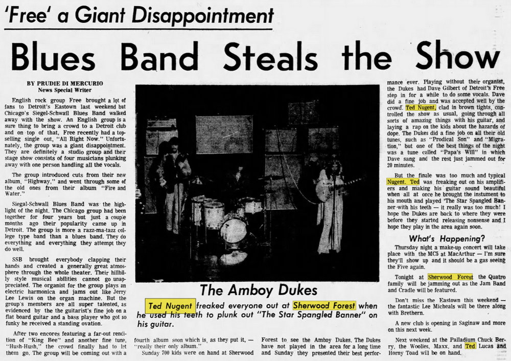 Sherwood Forest - Jan 17 1971 Article (newer photo)